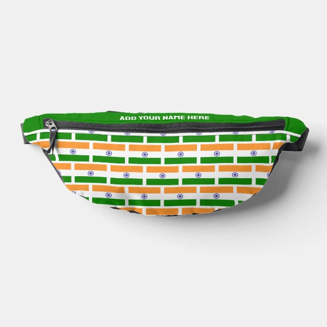 Custom Name INDIAN FLAG OF INDIA Fanny Pack (Lay Down)