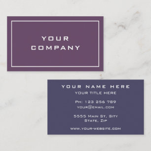 Custom Name Info Business Card - Choose Colors