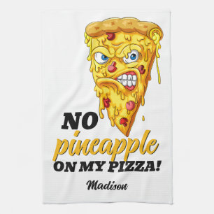Custom Name & Ingredient Angry Pizza Kitchen Towel