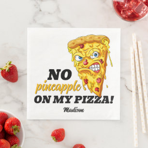 Custom Name & Ingredient Angry Pizza Paper Dinner Napkins