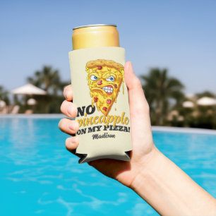 Custom Name & Ingredient Angry Pizza Seltzer Can Cooler