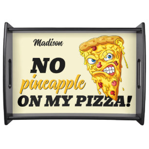 Custom Name & Ingredient Angry Pizza Serving Tray