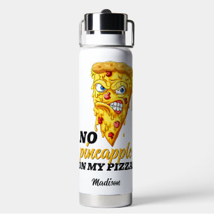 Custom Name & Ingredient Angry Pizza Water Bottle