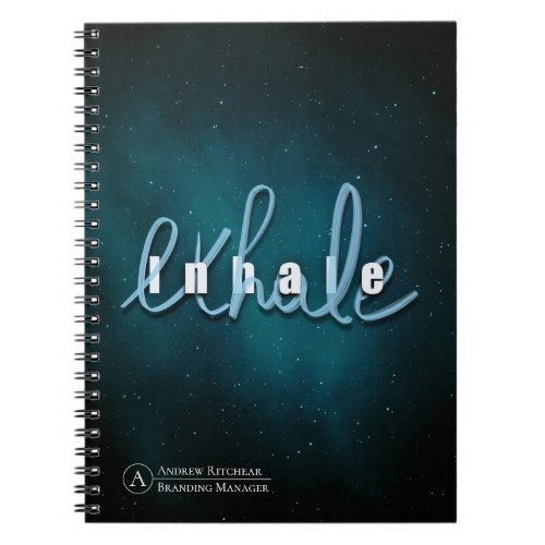 Custom Name inhale exhale Dark blue galaxy theme  Notebook