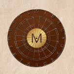 Custom Name Initial Game Room Classy Brown & Gold Dart Board<br><div class="desc">This classy dartboard features a brown design with a gold initial logo or nameplate,  adding a personalized and elegant touch to your game room. Combining style and functionality,  it’s the perfect addition for both casual play and decorative flair.</div>