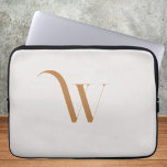 Custom Name Initial l Clean Beige & Brown Script  Laptop Sleeve<br><div class="desc">These designs often feature personalized monograms that use the individual's initials or name,  making it a unique product. The natural wood colors used in the designs are also eye-catching and provide a fresh,  modern look.</div>