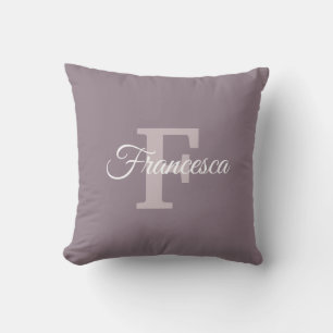 Custom Name Initial Letter F Modern Hand Script Throw Pillow