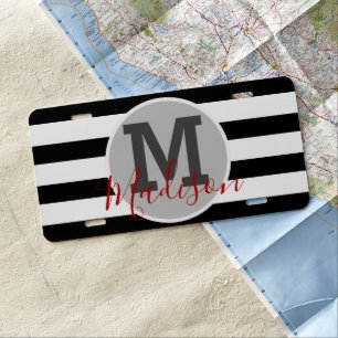 Custom Name Initial Nautical Car License Plate