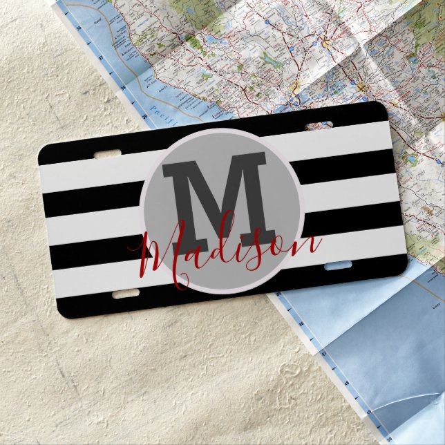 Custom Name Initial Nautical Car License Plate (In Situ)