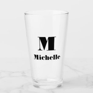 Custom Name Initial Solid Color Glass