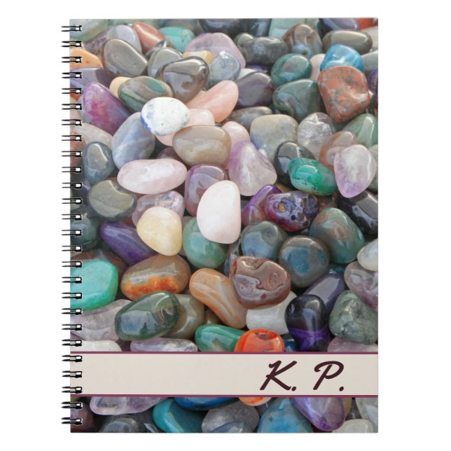 Custom Name & Initials Geology Rocks! stones gems  Notebook (Front)