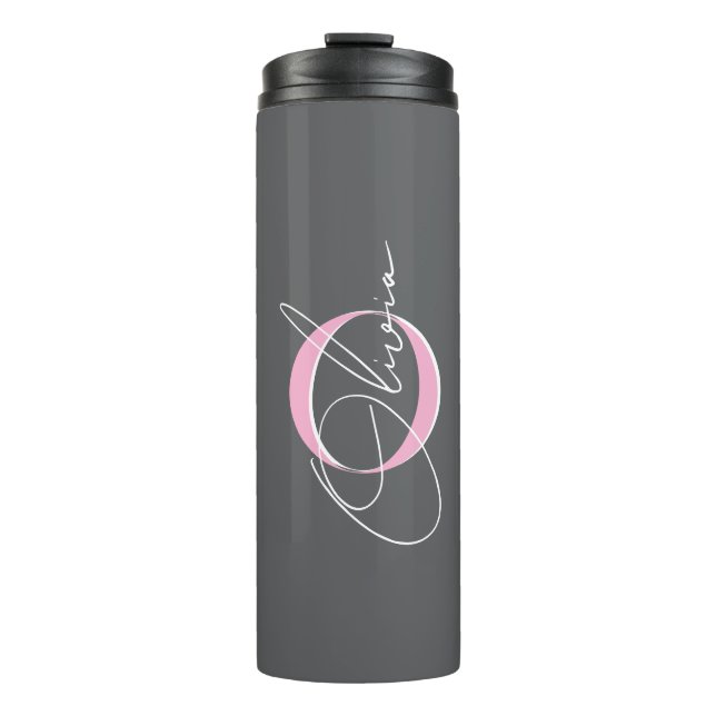 Custom name initials Girl Thermal Tumbler (Front)