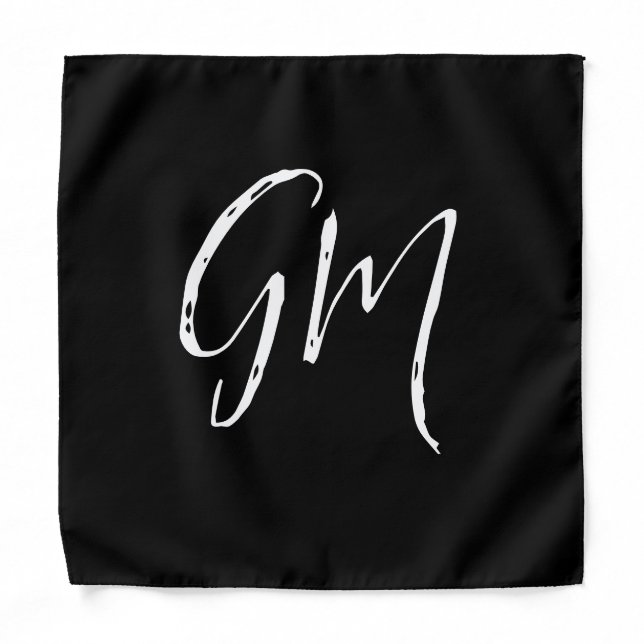 Custom name Initials personalized two letters Bandana (Front)