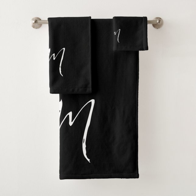 Custom name Initials personalized two letters Bath Towel Set (Insitu)