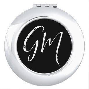 Custom name Initials personalized two letters Compact Mirror
