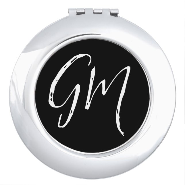 Custom name Initials personalized two letters Compact Mirror (Front)