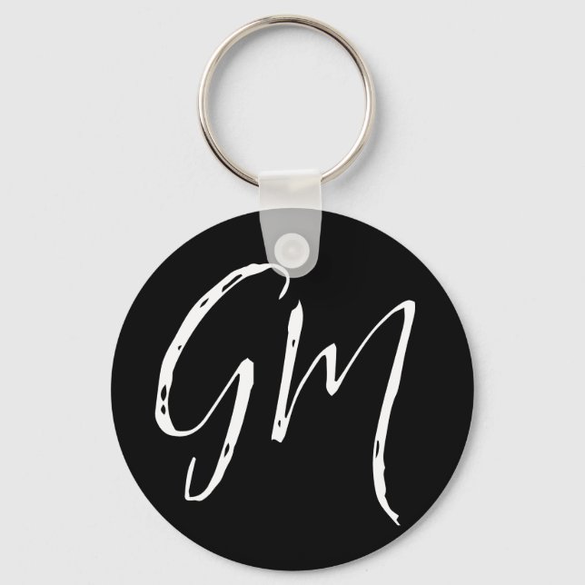 Custom name Initials personalized two letters Keychain (Front)