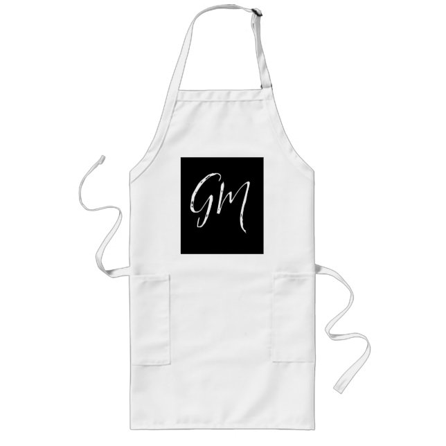 Custom name Initials personalized two letters Long Apron (Front)