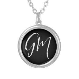 Custom name Initials personalized two letters Silver Plated Necklace