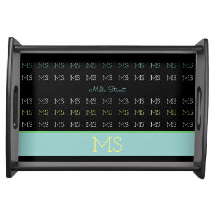 Custom Name & Initials, Stylish & Elegant Serving Tray