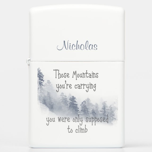 Custom Name Inspirational Quote about Worry Stress Zippo Lighter (Front)