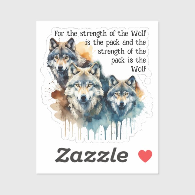 Custom Name Inspirational Wolf Quote Strength Pack Sticker (Sheet)