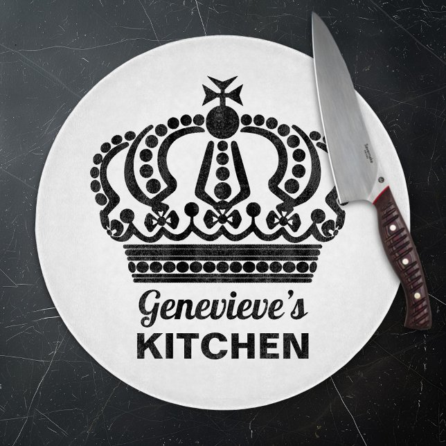 Custom Name Intricate Crown  Cutting Board (Creator Uploaded)