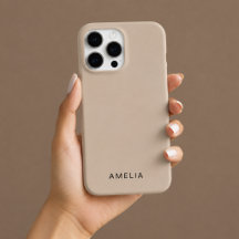 Custom Name iPhone Case Beige Color
