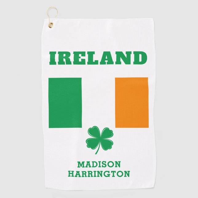 Custom Name Ireland Golf Towel (Front)