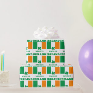 Custom Name Ireland Wrapping Paper