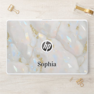 Custom Name Iridescent Opal Stone HP Laptop Skin