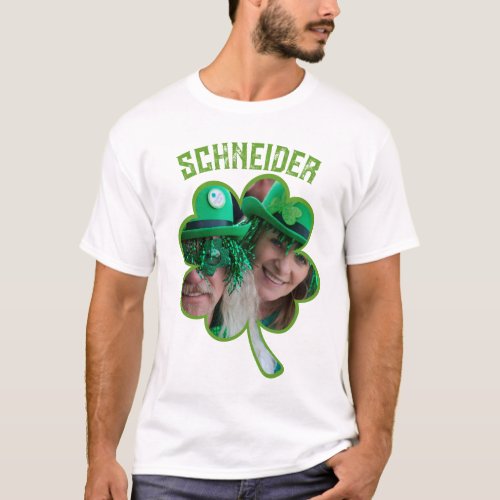 Custom Name Irish clover photo St Patricks Day T_Shirt