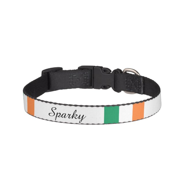Custom Name Irish Flag Dog Collar arc (Front)