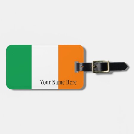 Custom Name Irish Flag Luggage Tag