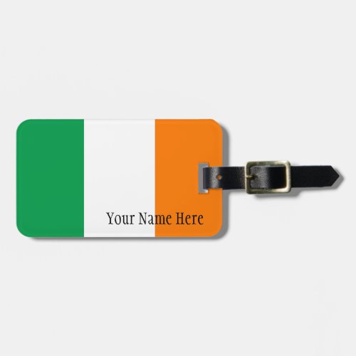 Custom Name Irish Flag Luggage Tag