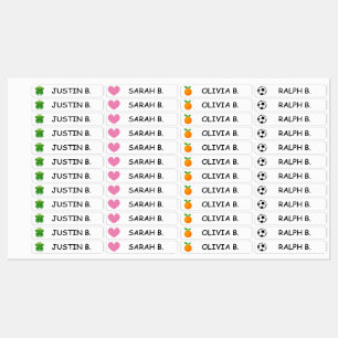 Custom name iron on labels for children clothes