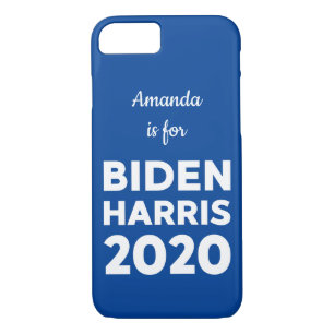 Custom Name is for Biden Harris 2020 on blue iPhone 8/7 Case