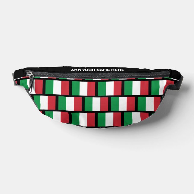 Custom Name ITALIAN FLAG OF ITALY Fanny Pack (Lay Down)