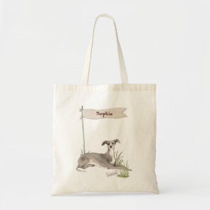 Custom Name Italian Greyhound Pet Dog Tote Bag