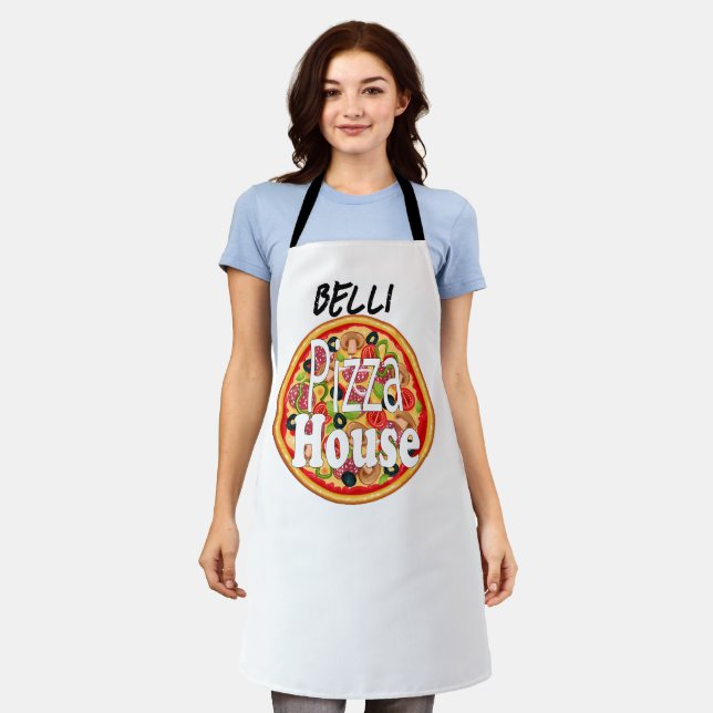 Custom Name  Italian  Pizza House   Adult Apron (Worn)