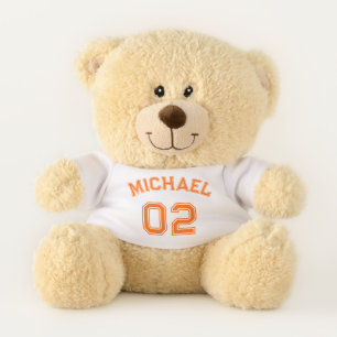 Custom Name Jersey Number Soft Cute Gift Sports Teddy Bear
