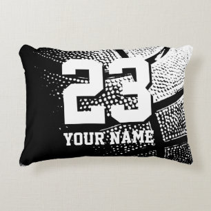 Custom name jersey number vintage basketball accent pillow