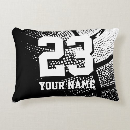 Custom name jersey number vintage basketball accent pillow