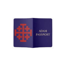 Custom Name Jerusalem Cross Passport Holder