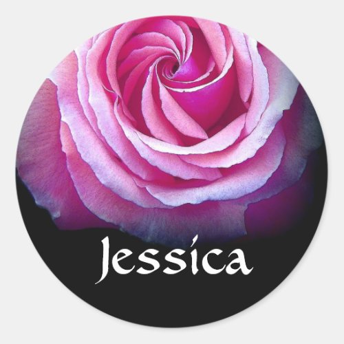 CUSTOM NAME _ Jessica PINK Rose Sticker