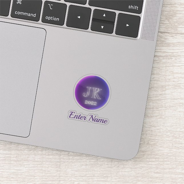 Custom Name JK 2022 Logo Tiny Clear Vinyl Stickers (Detail)