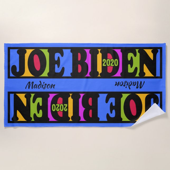 Custom name JOE BIDEN 2020 beach towel (Front)