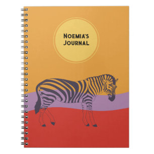 custom name journal zebra modern colorful journal
