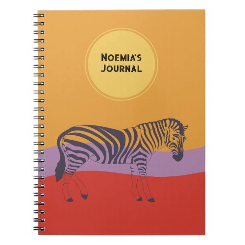 custom name journal zebra modern colorful journal