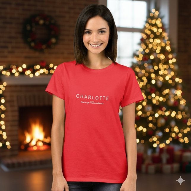 Custom Name Joyful Merry Christmas Women T-Shirt (Custom Name Joyful Merry Christmas Women T-Shirt)